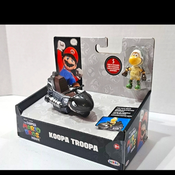 New Super Mario Bros Movie Koopa Troopa Figure & Pull Back Racer Kart Toy Set - Picture 2 of 7